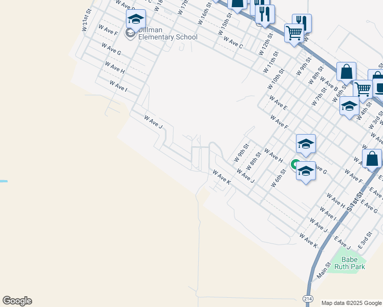 map of restaurants, bars, coffee shops, grocery stores, and more near 1101-1301 West Avenue J in Muleshoe