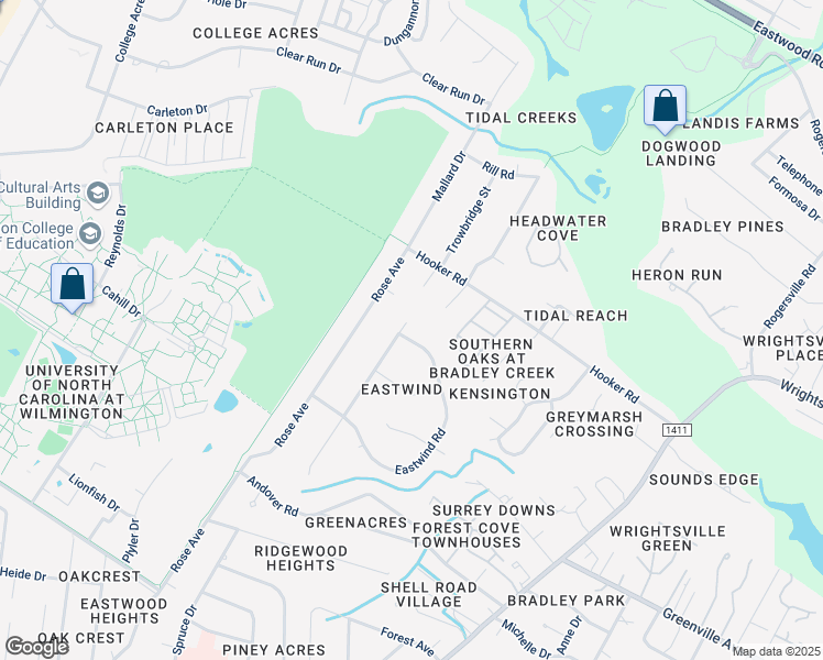 map of restaurants, bars, coffee shops, grocery stores, and more near 5486 Eastwind Rd in Wilmington