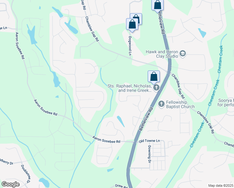 map of restaurants, bars, coffee shops, grocery stores, and more near 3755 Valleyway Road in Cumming