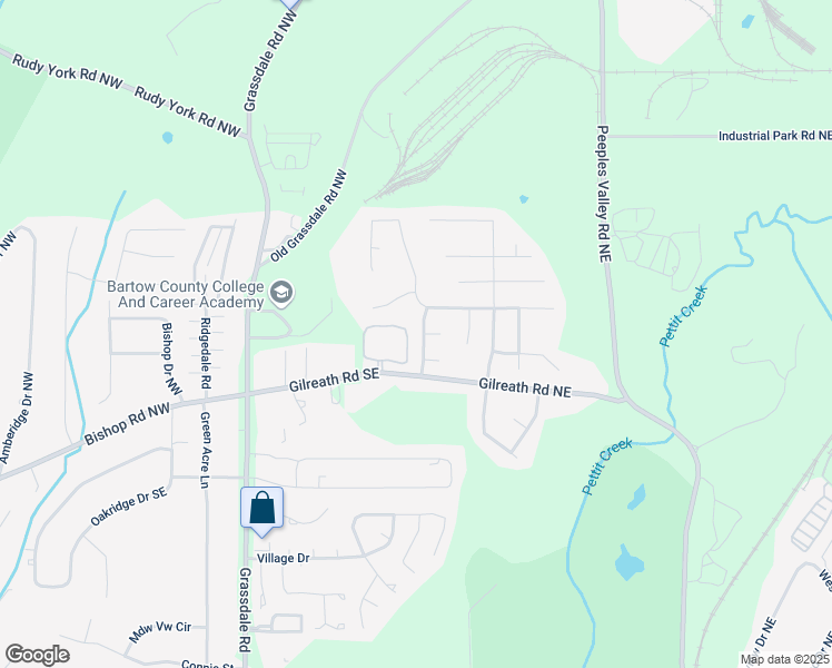 map of restaurants, bars, coffee shops, grocery stores, and more near 23 Spring Folly Northwest in Cartersville