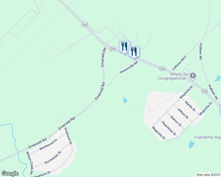 map of restaurants, bars, coffee shops, grocery stores, and more near 104 Pinsonville Road in Greenwood