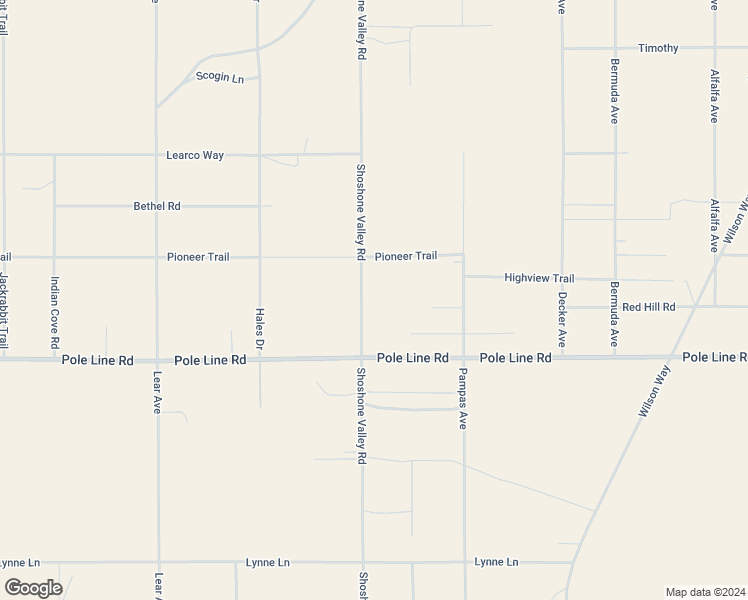 map of restaurants, bars, coffee shops, grocery stores, and more near 1561 Shoshone Valley Road in Twentynine Palms