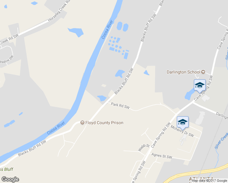 map of restaurants, bars, coffee shops, grocery stores, and more near 260 Blacks Bluff Road Southwest in Rome