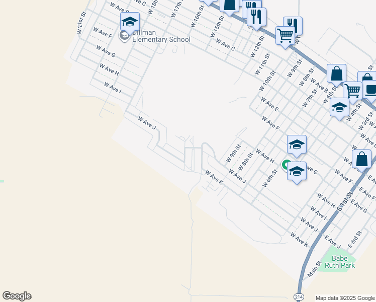 map of restaurants, bars, coffee shops, grocery stores, and more near 1101 West Avenue J in Muleshoe