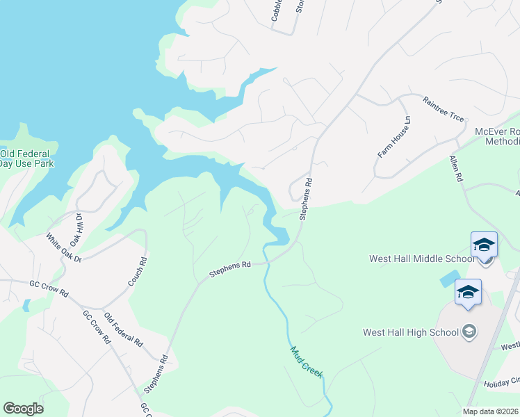 map of restaurants, bars, coffee shops, grocery stores, and more near 5046 Mckenzey Lane in Flowery Branch