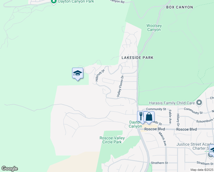 map of restaurants, bars, coffee shops, grocery stores, and more near 8350 Hillcroft Drive in Los Angeles