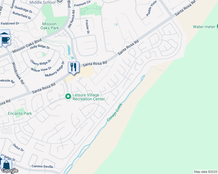 map of restaurants, bars, coffee shops, grocery stores, and more near 31213 Village 31 in Camarillo