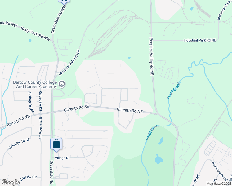 map of restaurants, bars, coffee shops, grocery stores, and more near 19 Jackson Place in Cartersville
