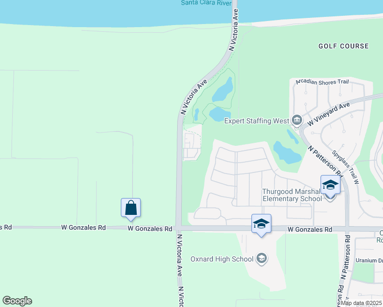 map of restaurants, bars, coffee shops, grocery stores, and more near 3730 Gum Tree Street in Oxnard