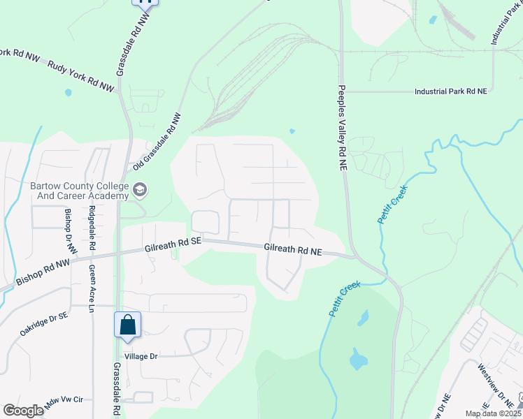 map of restaurants, bars, coffee shops, grocery stores, and more near 13 Jackson Place in Cartersville