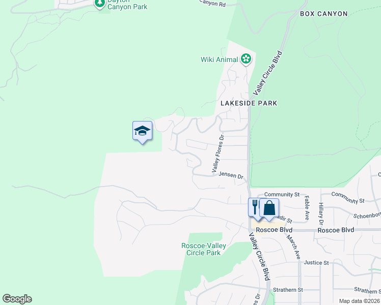 map of restaurants, bars, coffee shops, grocery stores, and more near 8366 Hillcroft Drive in Los Angeles