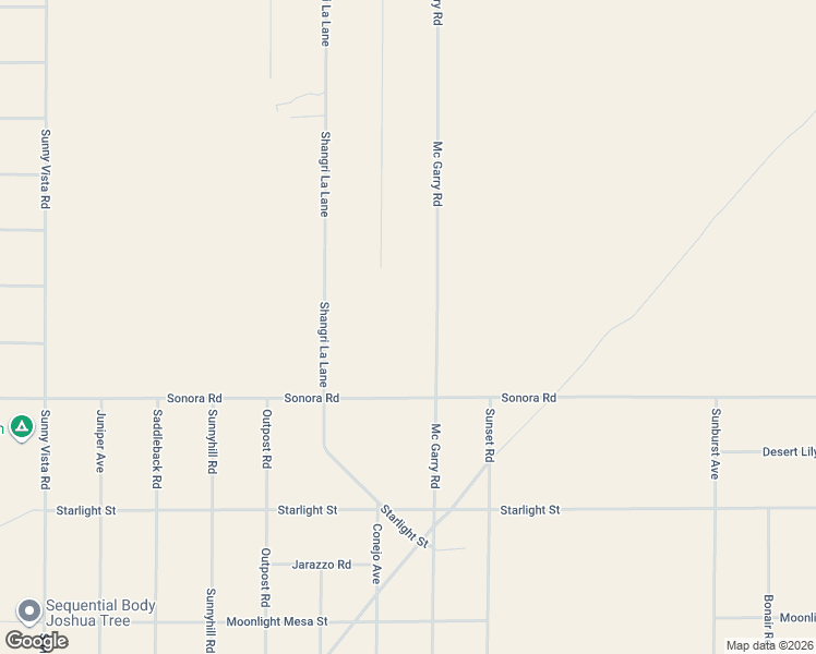 map of restaurants, bars, coffee shops, grocery stores, and more near 1572 Mc Garry Road in Joshua Tree