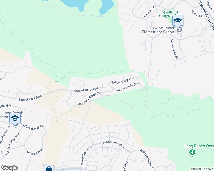 map of restaurants, bars, coffee shops, grocery stores, and more near 3285 Woodworth Avenue in Thousand Oaks