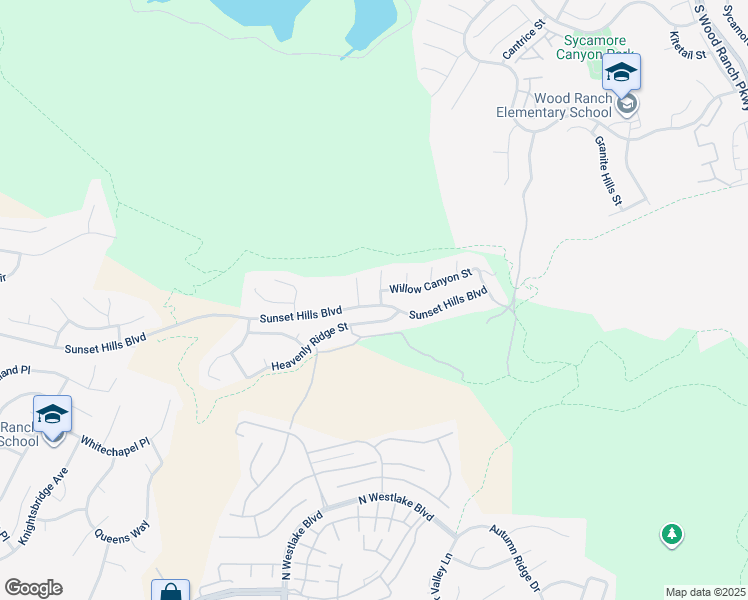 map of restaurants, bars, coffee shops, grocery stores, and more near 3285 Woodworth Avenue in Thousand Oaks