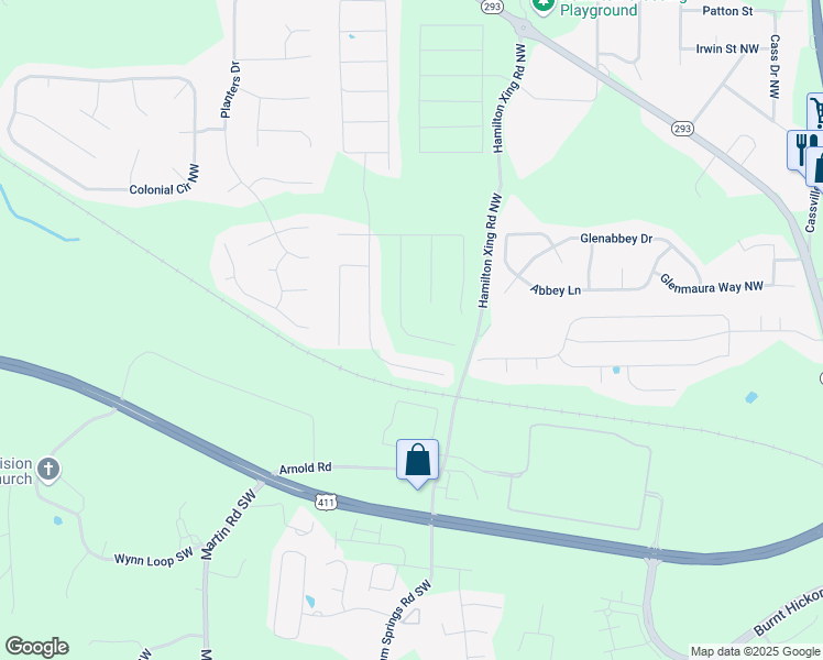 map of restaurants, bars, coffee shops, grocery stores, and more near 333 San Vito Way in Euharlee