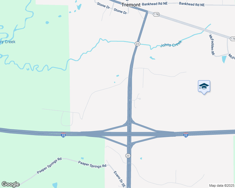 map of restaurants, bars, coffee shops, grocery stores, and more near 11914 Highway 23 in Tremont