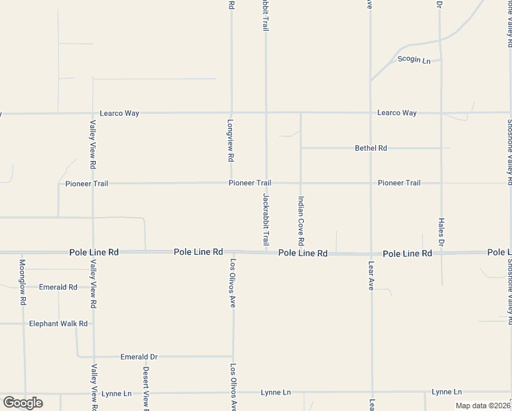 map of restaurants, bars, coffee shops, grocery stores, and more near 1560 Jackrabbit Trail in Twentynine Palms