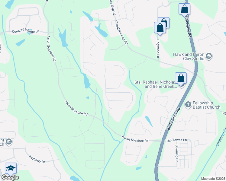 map of restaurants, bars, coffee shops, grocery stores, and more near 5340 Vendelay Lane in Cumming