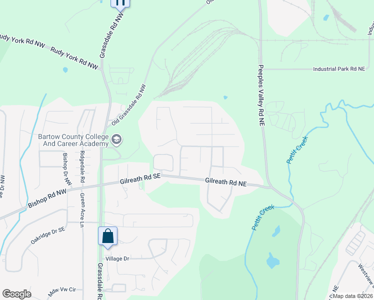 map of restaurants, bars, coffee shops, grocery stores, and more near 51 Cottage Walk Northwest in Cartersville