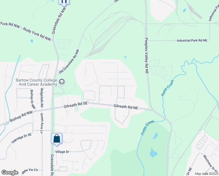 map of restaurants, bars, coffee shops, grocery stores, and more near 38 Cottage Walk Northwest in Cartersville