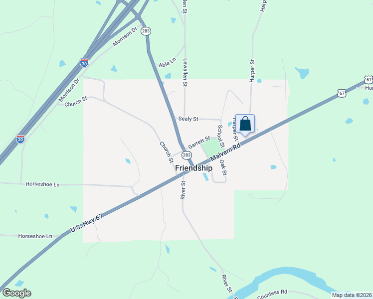 map of restaurants, bars, coffee shops, grocery stores, and more near 110 Caney Road in Arkadelphia