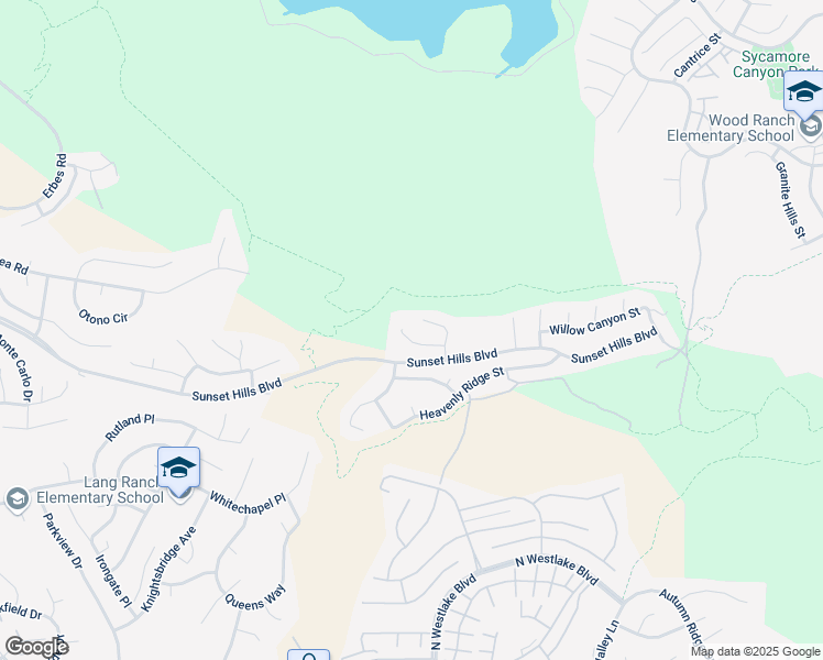 map of restaurants, bars, coffee shops, grocery stores, and more near 2845 Country Vista Street in Thousand Oaks