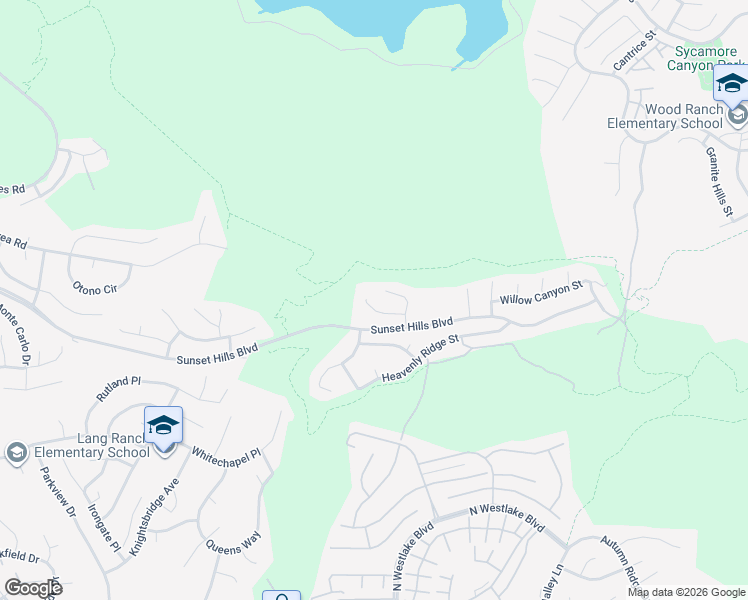 map of restaurants, bars, coffee shops, grocery stores, and more near 2845 Country Vista Street in Thousand Oaks