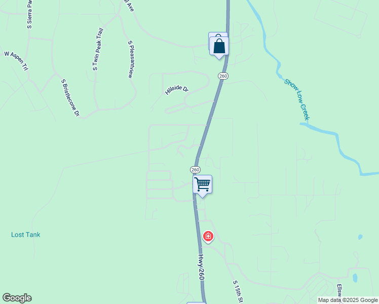 map of restaurants, bars, coffee shops, grocery stores, and more near 424 South White Mountain Road in Show Low