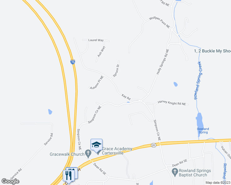 map of restaurants, bars, coffee shops, grocery stores, and more near 31 Kay Road in White