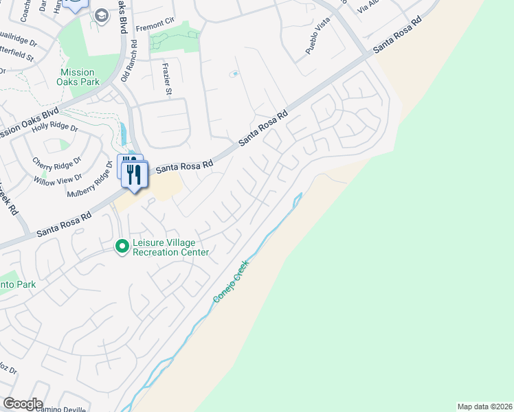 map of restaurants, bars, coffee shops, grocery stores, and more near 34121 Village 34 in Camarillo