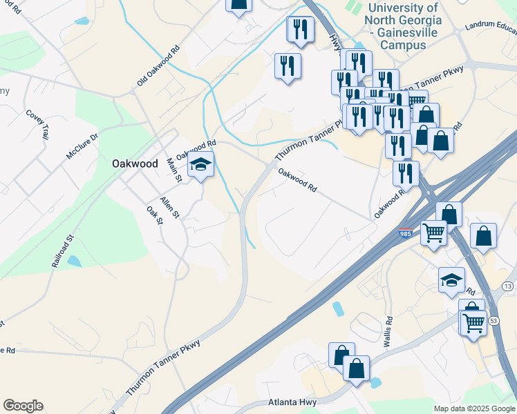 map of restaurants, bars, coffee shops, grocery stores, and more near 4439 Nellie Drive in Oakwood