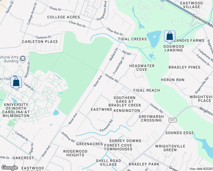 map of restaurants, bars, coffee shops, grocery stores, and more near 553 Camway Drive in Wilmington