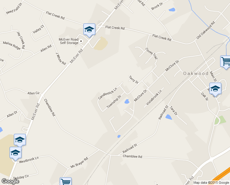 map of restaurants, bars, coffee shops, grocery stores, and more near 4566 Candlestick Lane in Oakwood