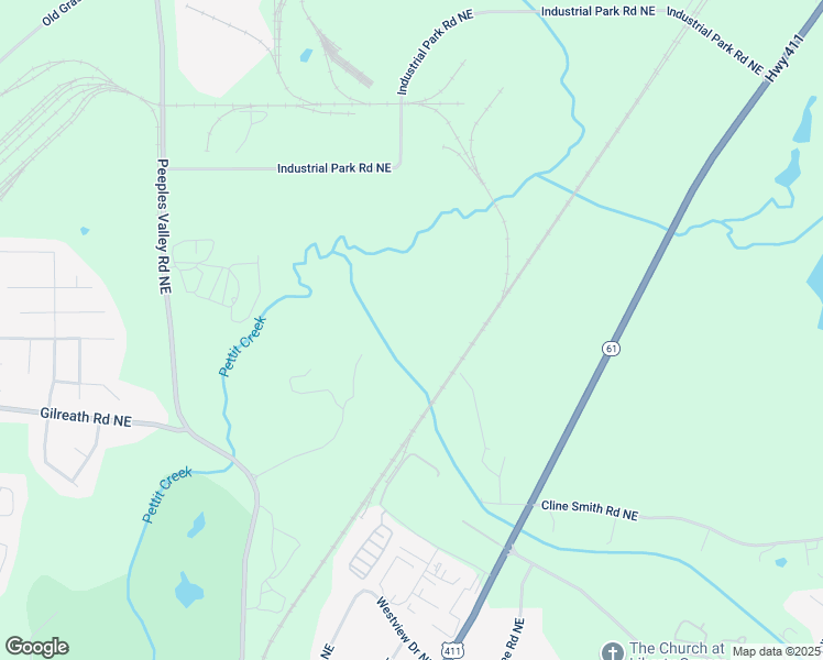 map of restaurants, bars, coffee shops, grocery stores, and more near 0 Johnson Lane Northeast in Cartersville