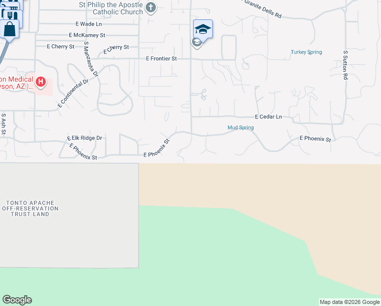 map of restaurants, bars, coffee shops, grocery stores, and more near 1110 South Cypress Circle in Payson