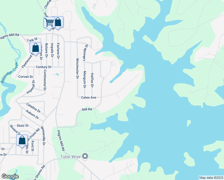 map of restaurants, bars, coffee shops, grocery stores, and more near 3445 Strawberry Lane in Cumming