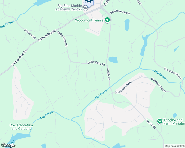 map of restaurants, bars, coffee shops, grocery stores, and more near 207 Glenbrook Lane in Canton