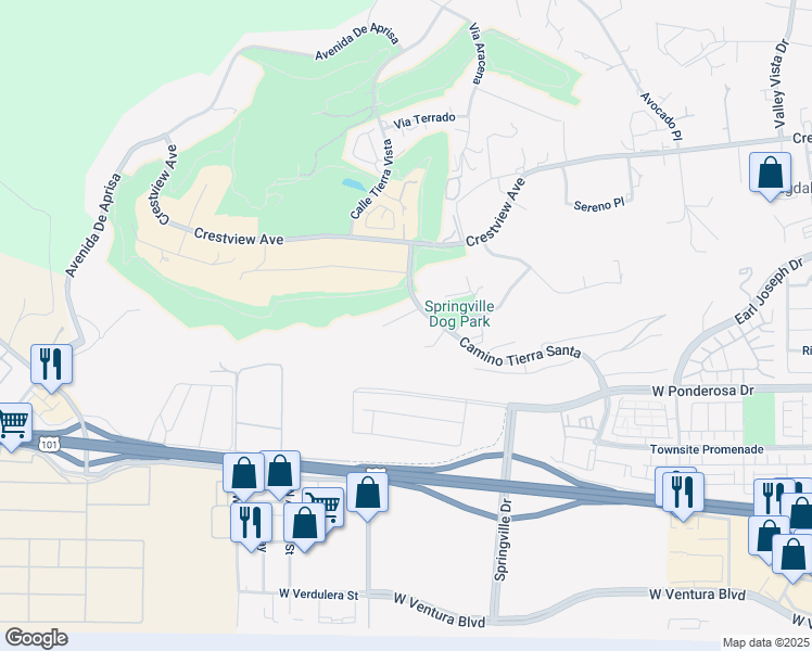 map of restaurants, bars, coffee shops, grocery stores, and more near 860 Corte Pastoral in Camarillo