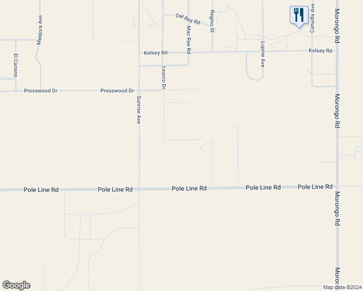 map of restaurants, bars, coffee shops, grocery stores, and more near 71531 Pioneer Trail in Twentynine Palms