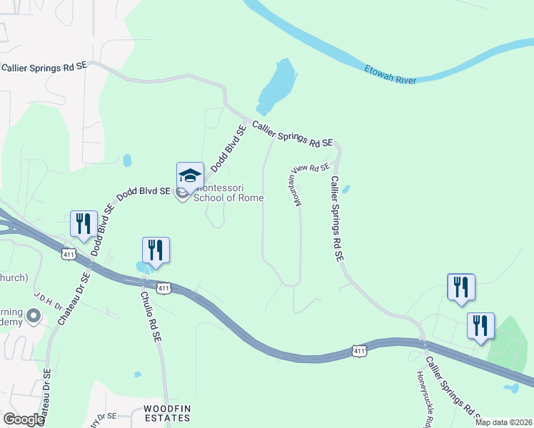map of restaurants, bars, coffee shops, grocery stores, and more near 25 Lakeview Street in Rome