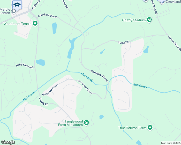 map of restaurants, bars, coffee shops, grocery stores, and more near 177 Grandmar Chase in Canton