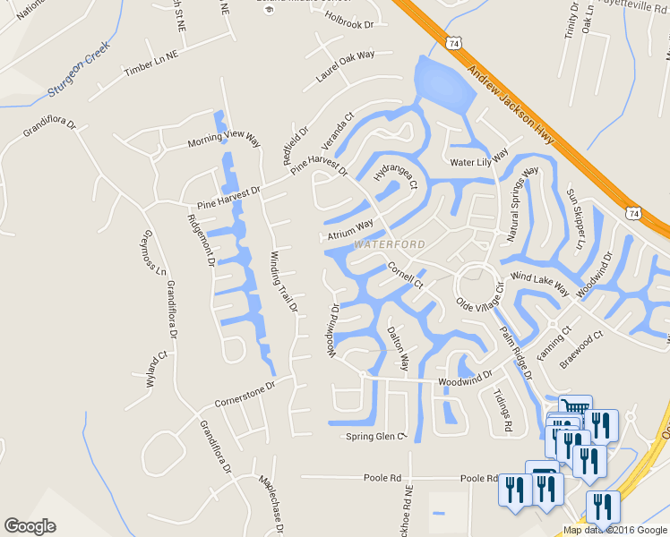 map of restaurants, bars, coffee shops, grocery stores, and more near 2036 Woodwind Dr in Leland