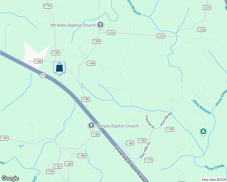 map of restaurants, bars, coffee shops, grocery stores, and more near 233 Fairway Drive in Cullman