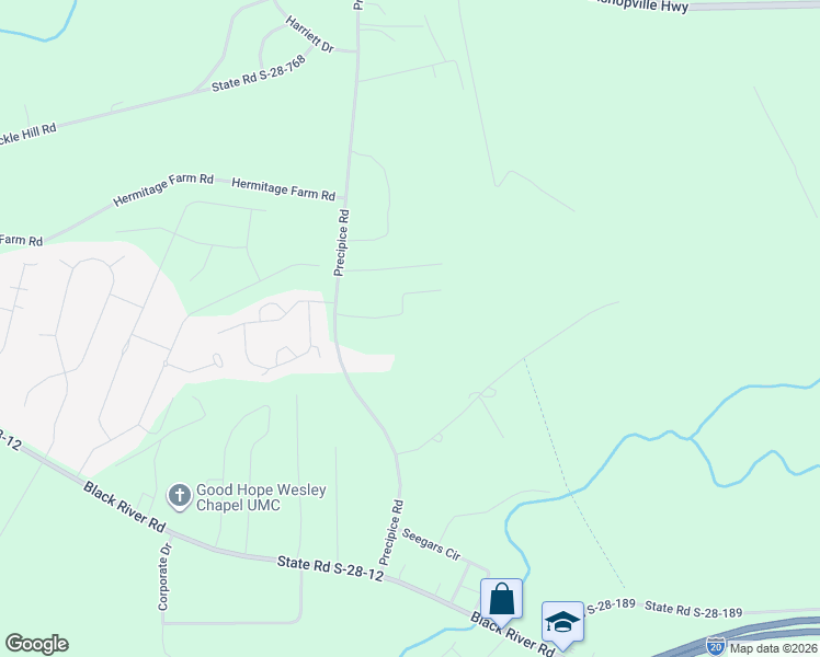 map of restaurants, bars, coffee shops, grocery stores, and more near 190 Precipice Road in Camden