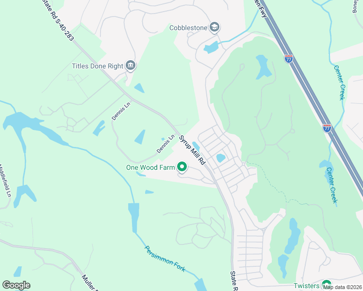 map of restaurants, bars, coffee shops, grocery stores, and more near 1253 Syrup Mill Road in Blythewood