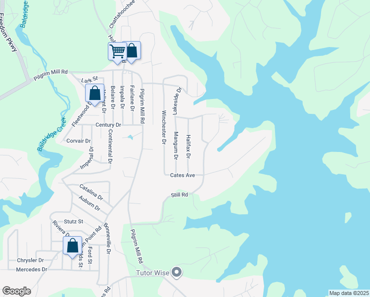 map of restaurants, bars, coffee shops, grocery stores, and more near 3200 Halifax Drive in Cumming