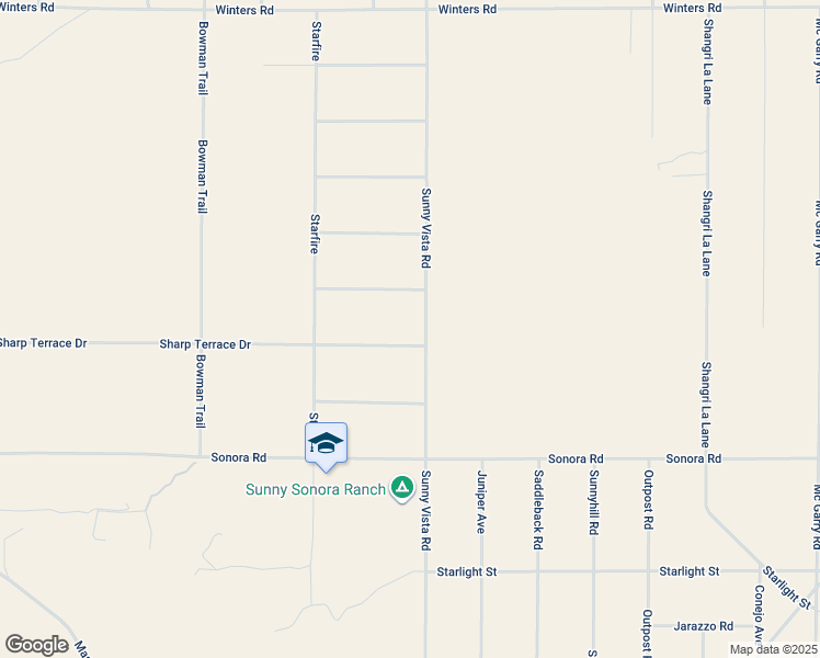 map of restaurants, bars, coffee shops, grocery stores, and more near 1500 Sunny Vista Road in Yucca Valley
