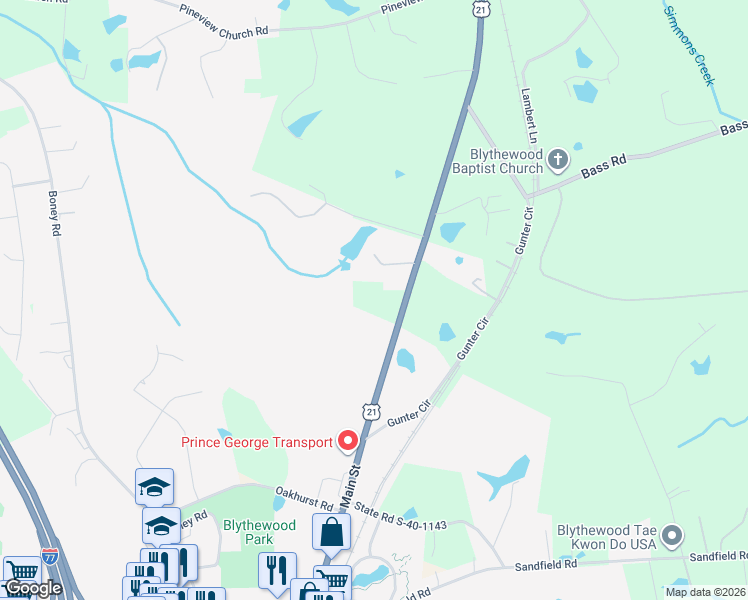 map of restaurants, bars, coffee shops, grocery stores, and more near 11049 Wilson Boulevard in Blythewood