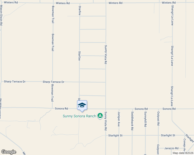 map of restaurants, bars, coffee shops, grocery stores, and more near 1500 Sunny Vista Road in Yucca Valley