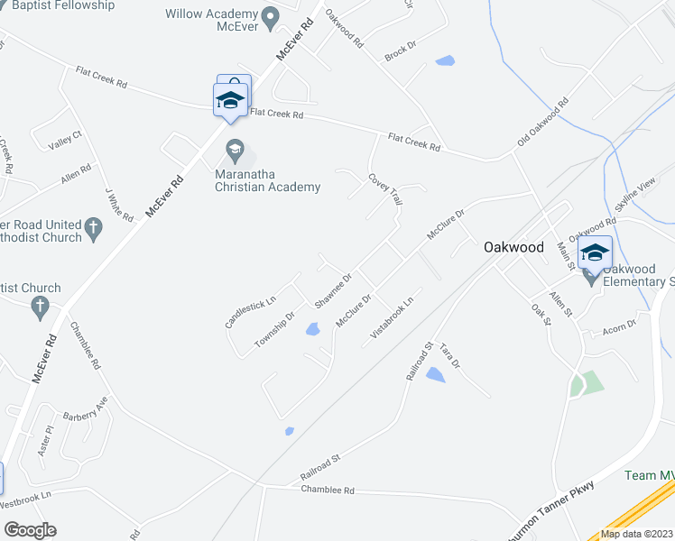 map of restaurants, bars, coffee shops, grocery stores, and more near 4401 Terry Street in Oakwood